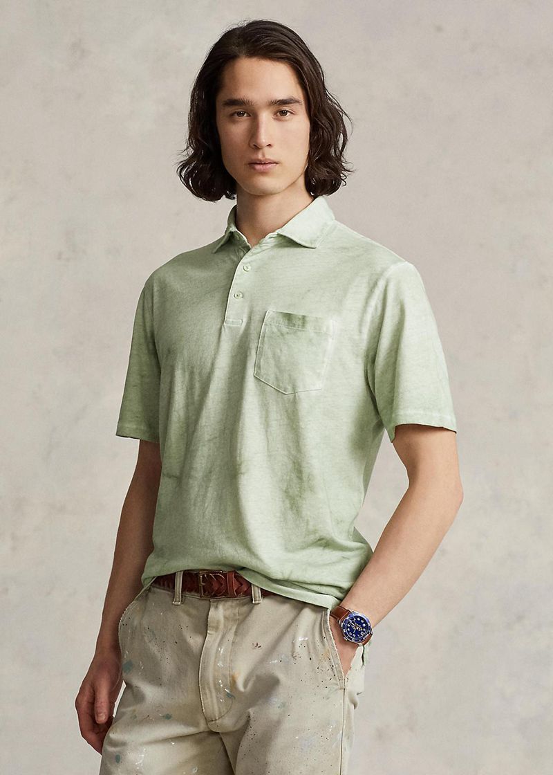 Poleras Polo Polo Ralph Lauren Hombre Classic Fit Cotton-Linen Chile Verde Menta FCJKH-1675